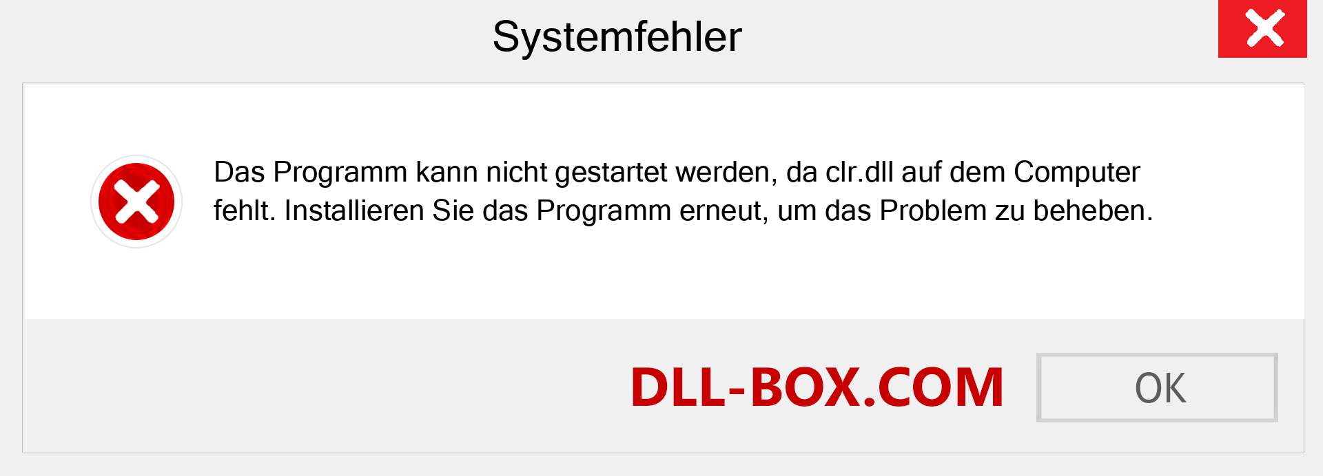 clr.dll-Datei fehlt?. Download für Windows 7, 8, 10 - Fix clr dll Missing Error unter Windows, Fotos, Bildern