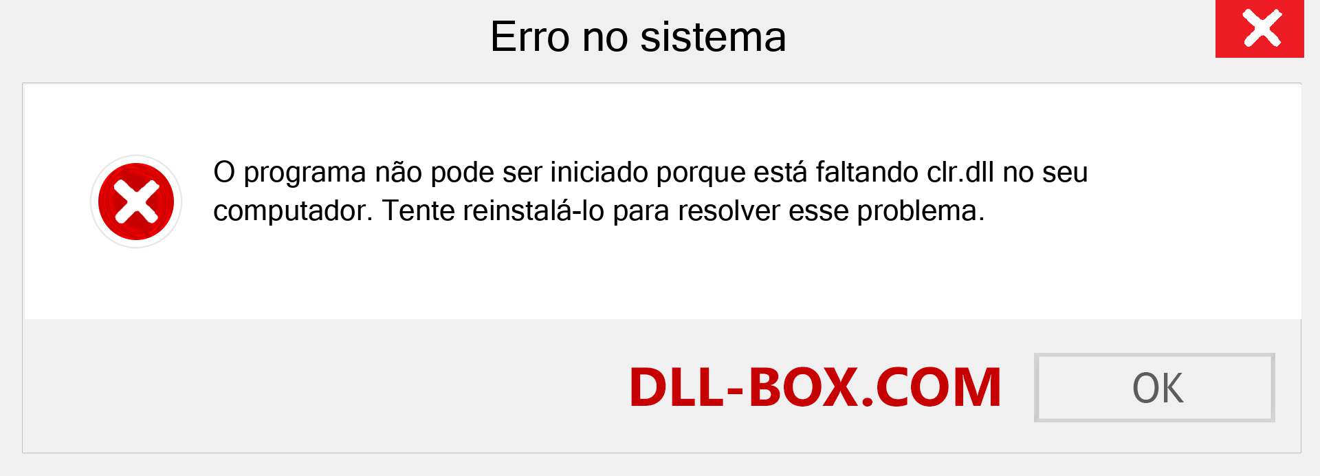 Arquivo clr.dll ausente ?. Download para Windows 7, 8, 10 - Correção de erro ausente clr dll no Windows, fotos, imagens